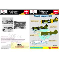 Ropos 1:72 Kalkomanie do Polikarpov I-16 Rata - FINNISH CAPTURED I-16