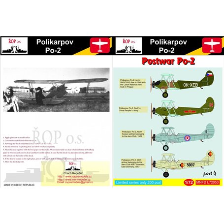 ROP o.s. MNFDL72053 1:72 Polikarpov Po-2/U-2 - Postwar PO-2