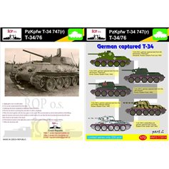 Ropos 1:72 Kalkomanie do Pz.Kpfw T-34 747(r) - GERMAN CAPTURED T-34