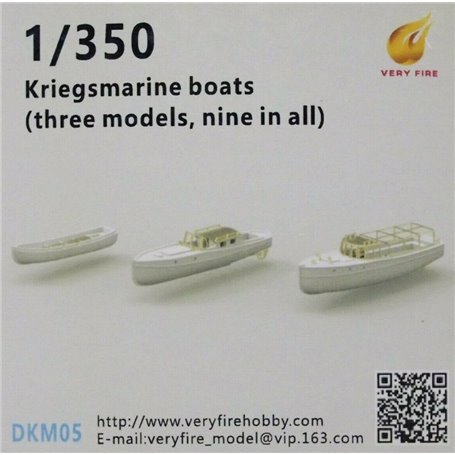 Very Fire DKM05 1/350 DKM Boats (3 Types,9 Boats)
