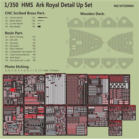 Very Fire Detail Up Set for 1/350 HMS Ark Royal（For Trumpeter 65307） 