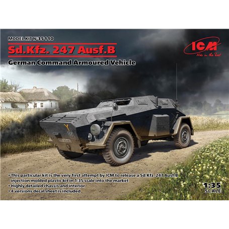 ICM 35110 Sd.Kfz. 247 Ausf.B, German Command Armoured Vehicle (100% new molds)