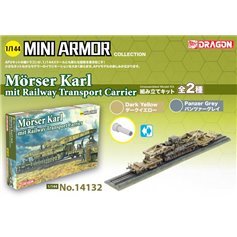 Dragon MINI ARMOR 1:144 Morser Karl mit RAILWAY TRANSPORT CARRIER