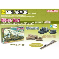 Dragon MINI ARMOR 1:144 Morser Karl mit Munitionsschlepper auf Panzer IV