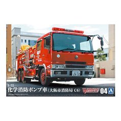 Aoshima 1:72 CHEMICAL FIRE PUMPER TRUCK - OSAKA MUNICIPAL FIRE DEPARTMENT