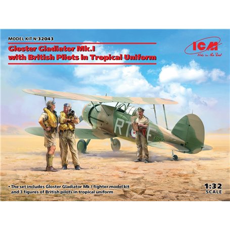 ICM 32043 Gloster Gladiator Mk.I with British Pilots in Tropical Uniform