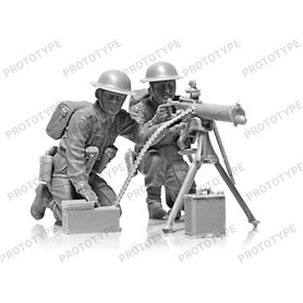 ICM 36646 WWII British Vickers MG Crew (Vickers MG & 2 figures)