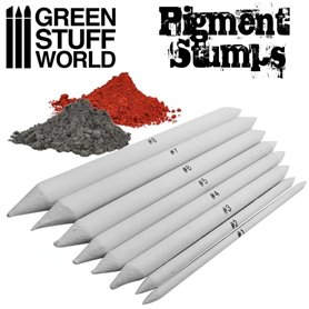 Green Stuff World PIGMENT BLENDING STUMPS - narzędzia do nanoszenia pigmentów - 8szt.