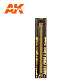 AK Interactive 9123 Rurki z mosiądzu BRASS PIPES 3.0mm - 2szt.