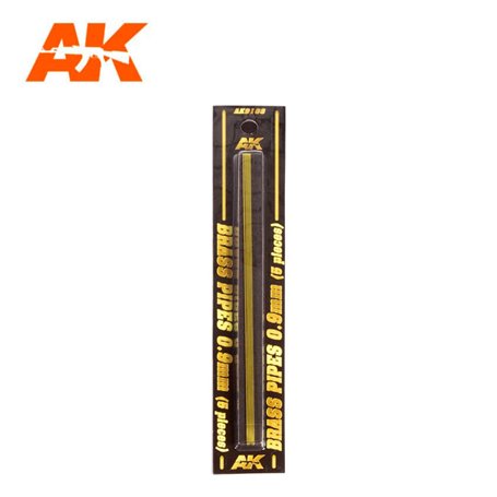 AK Interactive 9108 Rurki z mosiądzu BRASS PIPES 0.9mm - 5szt.