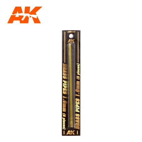 AK Interactive 9109 Rurki z mosiądzu BRASS PIPES 1.0mm - 5szt.