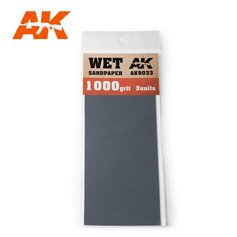 AK Interactive 9033 Wodny papier ścierny WET SANDPAPER - 1000 - 3szt.