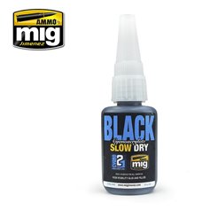 Ammo of MIG Klej cyjanoakrylowy BLACK SLOW DRY CYANOACRYLATE