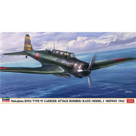 Hasegawa 07499 Nakajima B5N2 Type 97 Carrier Attack Bomber (Kate) Model 3 'Midway 1942'