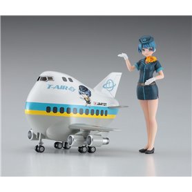 Hasegawa SP465-52265 Egg Girls Collection 12 Sara Mayuki (CA) w/Airliner 1:20 Figure & Egg Plane