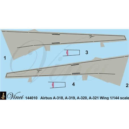 Big Model Vinci 144010 Kalkomania Airbus A318-320 painting wings 1/144