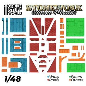 Green Stuff World STONEWORKS Silicone mould - 1/48 (30mm)