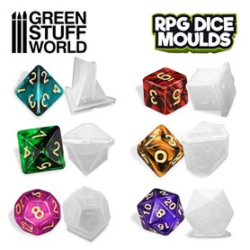 Green Stuff World Silicone Polyhedral Dice Molds x6