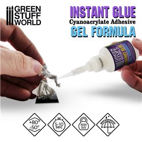 Green Stuff World Cyanoacrylate GEL Glue 20gr with 5 Glue tips
