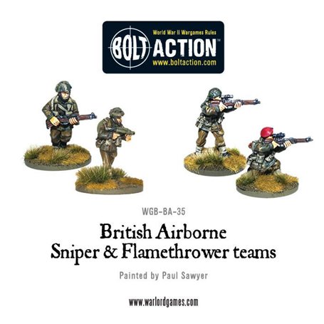 Bolt Action British Airborne Flamethrower and sniper teams