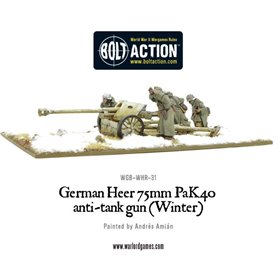 Bolt Action German Heer 75mm Pak 40 anti-tank gun (Winter)