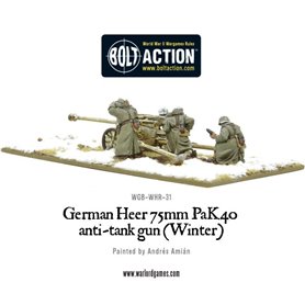 Bolt Action German Heer 75mm Pak 40 anti-tank gun (Winter)