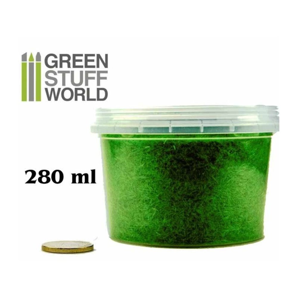 Green Stuff World Static Grass Flock 3 mm Medium Green 280 ml - Static Grass  - Grass - Plants for dioramas - Modelling Materials - Sklep Modelarski Agtom