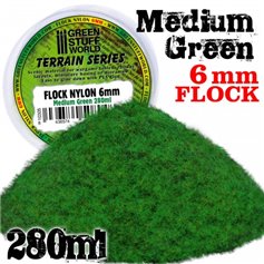 Green Stuff World STATIC GRASS FLOCK 6MM - MEDIUM GREEN - 280ml