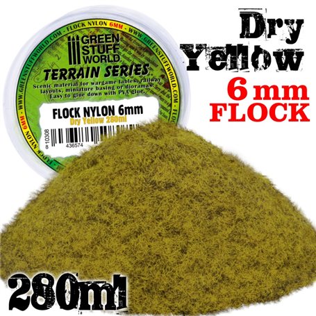 Green Stuff World Static Grass Flock Dry Yellow 6 mm 280 ml
