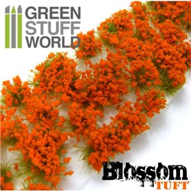 Green Stuff World Blossom TUFTS 6mm self-adhesive ORANGE Flowers