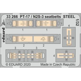 Eduard 1:32 PT-17 / N2S-3 seatbelts STEEL