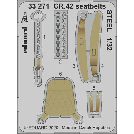 Eduard STEEL 1:32 Pasy bezpieczeństwa do CR.42