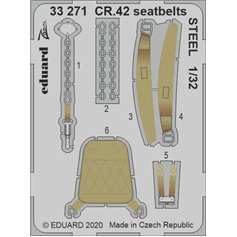 Eduard STEEL 1:32 Pasy bezpieczeństwa do CR.42 dla ICM