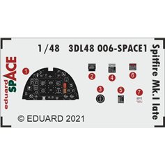 Eduard SPACE 1:48 Panele przyrządów for późnego Supermarine Spitfire Mk.I - Eduard 