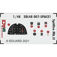 Eduard SPACE 1:48 Panele przyrządów for Supermarine Spitfire Mk.II - Eduard 