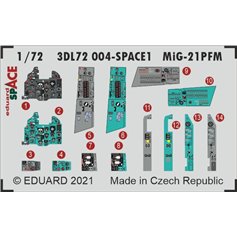 Eduard SPACE 1:72 Panele przyrządów for MiG-21PFM - Eduard 