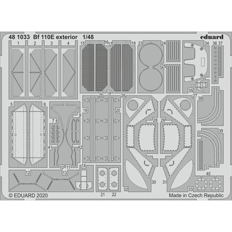 Eduard 1:48 Elementy zewnętrzne do Messerschmitt Bf-110E