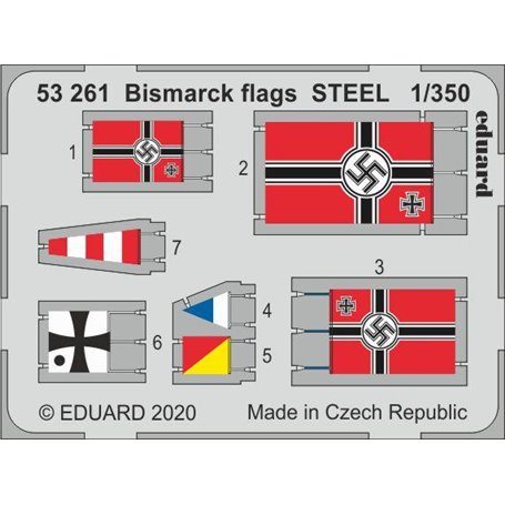 Eduard 1:350 Bismarck flags STEEL