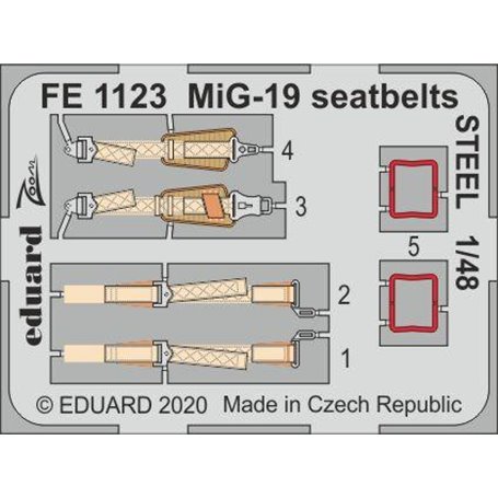 Eduard 1:48 MiG-19 seatbelts STEEL