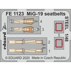 Eduard STEEL 1:48 Pasy bezpieczeństwa do MiG-19 dla Eduard / Trumpeter