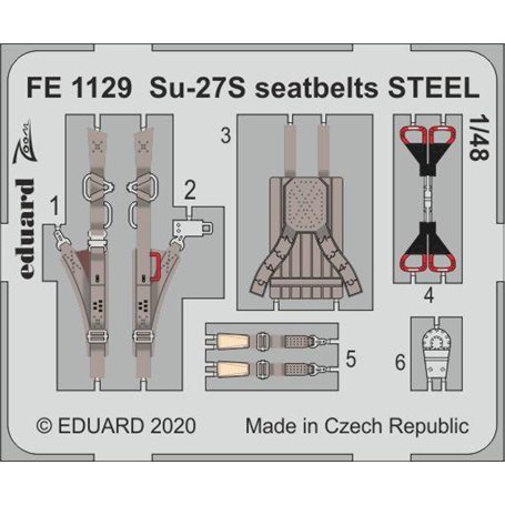 Eduard STEEL 1:48 Pasy bezpieczeństwa do Sukhoi Su-27S