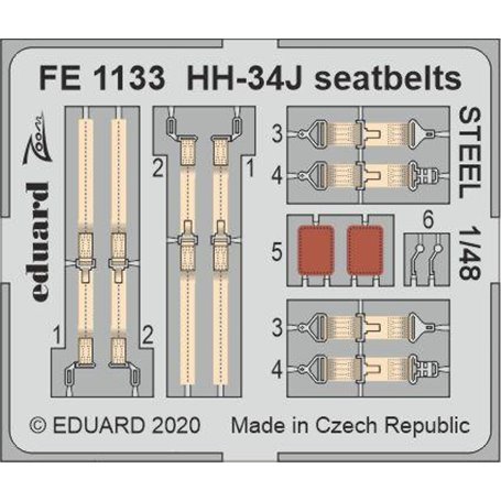 Eduard STEEL 1:48 Pasy bezpieczeństwa do HH-34J dla Trumpeter