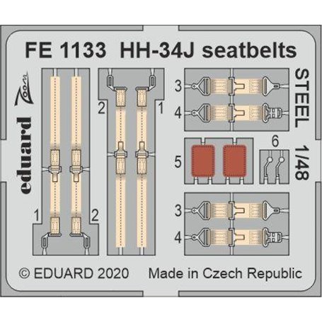 Eduard 1:48 HH-34J seatbelts STEEL