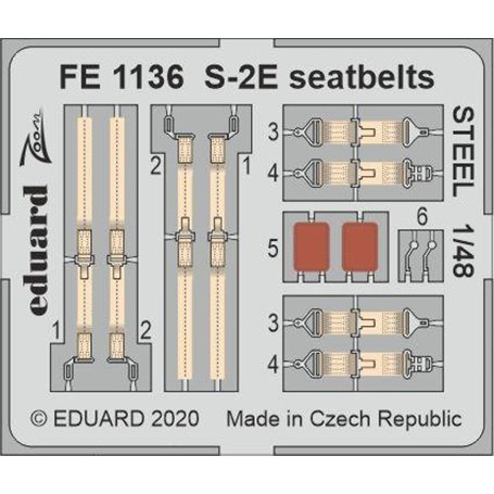 Eduard STEEL 1:48 Pasy bezpieczeństwa do S-2E