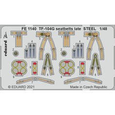 Eduard STEEL 1:48 Pasy bezpieczeństwa do TF-104G dla Kinetic