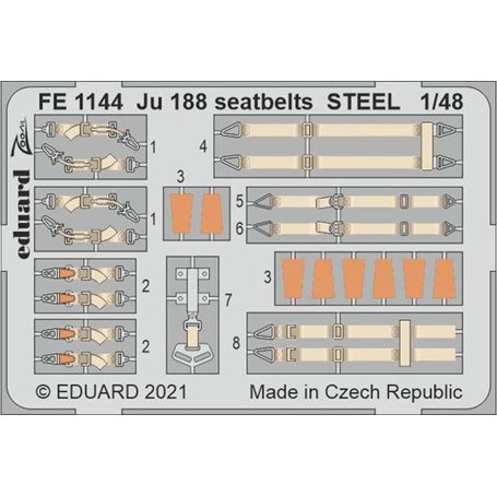 Eduard STEEL 1:48 Pasy bezpieczeństwa do Junkers Ju-188