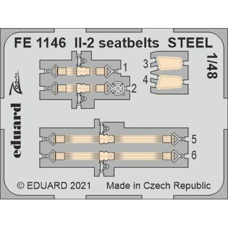 Eduard STEEL 1:48 Pasy bezpieczeństwa do Il-2