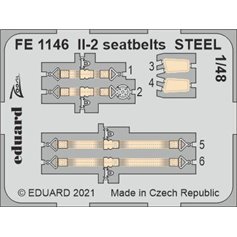 Eduard STEEL 1:48 Pasy bezpieczeństwa do Il-2 dla Zvezda