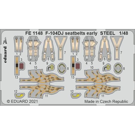 Eduard 1:48 F-104DJ seatbelts early STEEL