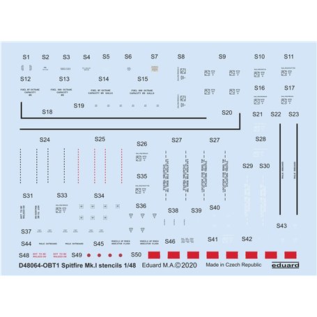 Eduard 1:48 Spitfire Mk.I stencils